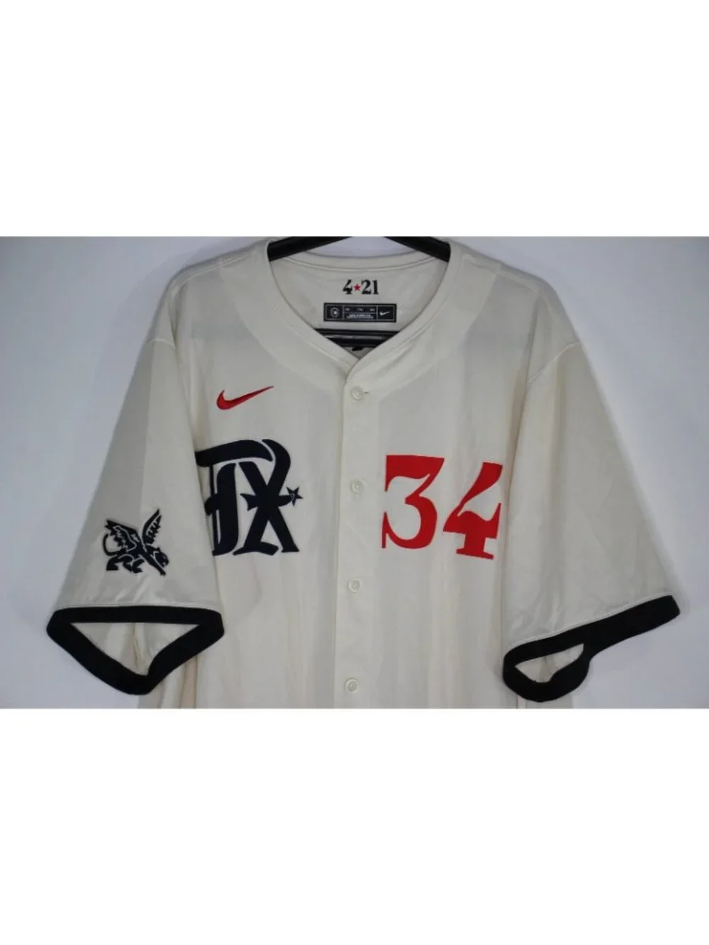 Nike Mens 2XL City Connect Texas Rangers 34 Nolan Ryan Baseball Jersey A1765